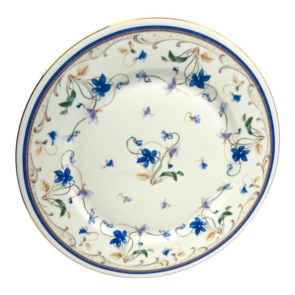 Andrea by Sadek Cake/Pie Plate & Server Violet Floral Design Vintage - Picture 3 of 11